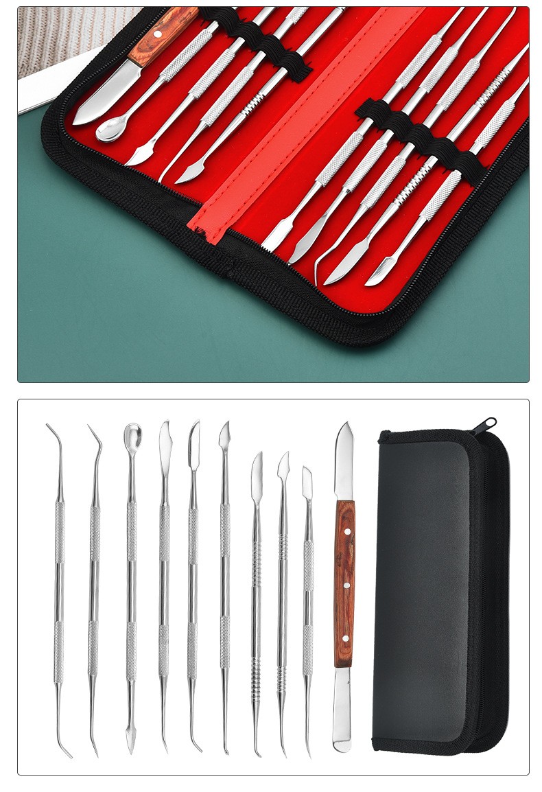 10 Pcs Carving Spatula Modeling Kit & Metal Clay Pottery Sculpting Tool Set
