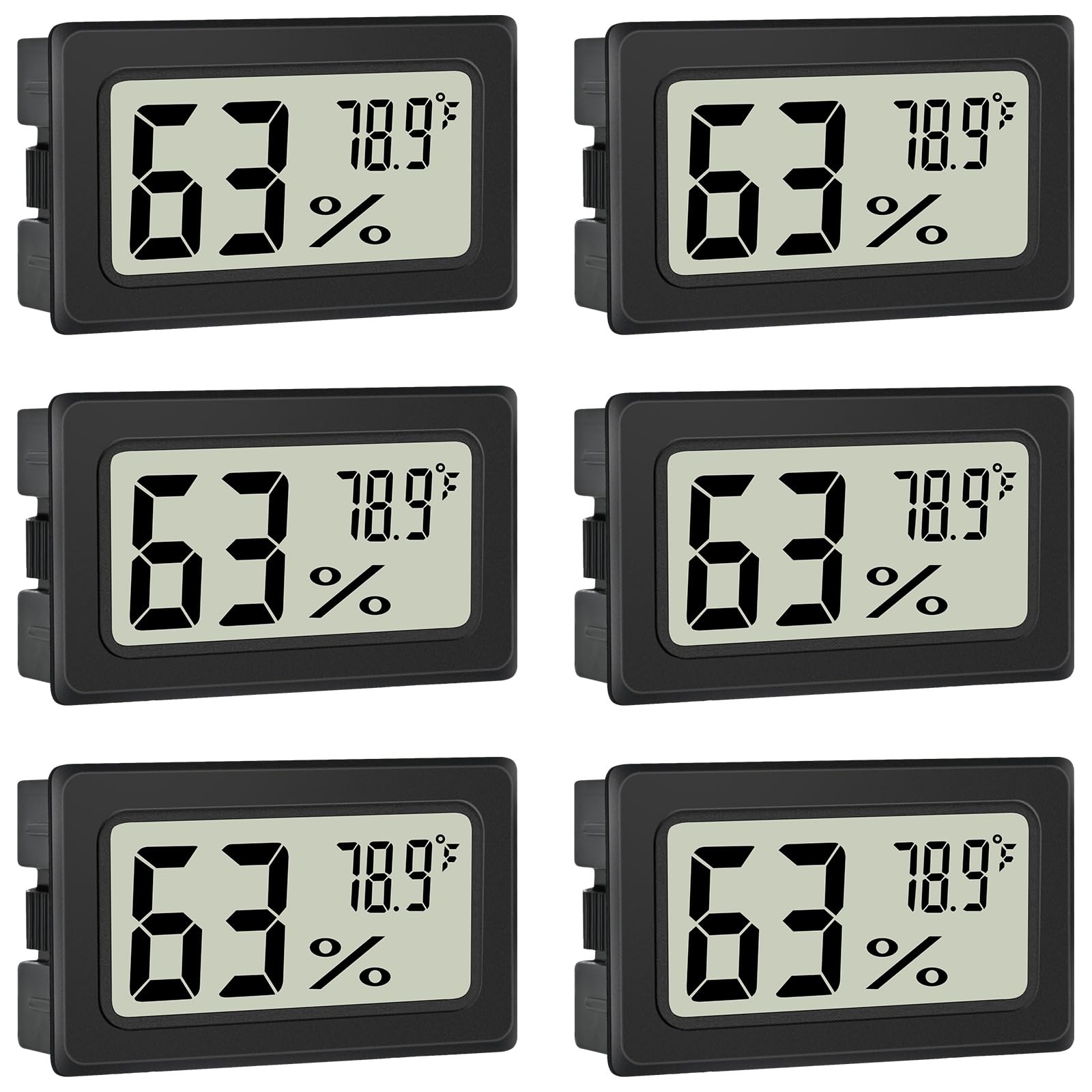 Humidity Meter Indoor Thermometer 6Pack Mini Digital Thermometer Hygrometer I...