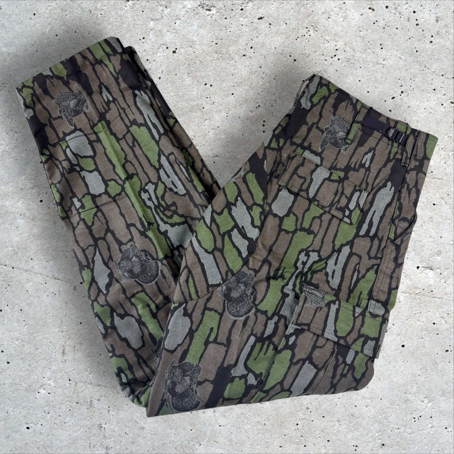 NOS Trebark Turkey Camo Chamois Cargo Pants Large Long Chamois Cloth USA NWTF