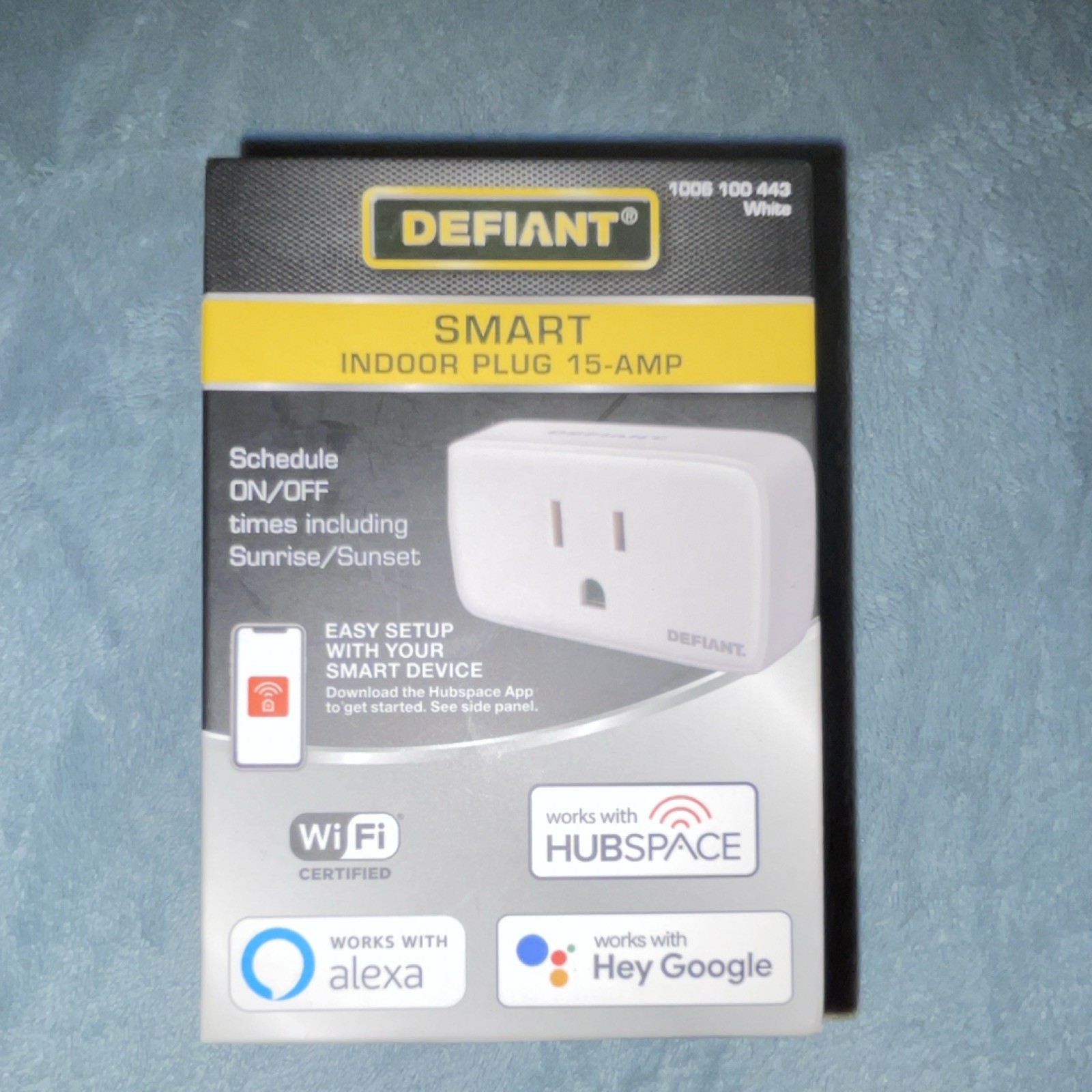 Defiant Smart Plug Indoor 15A White Wi‑Fi/Bluetooth 1 Outlet Alexa/Google