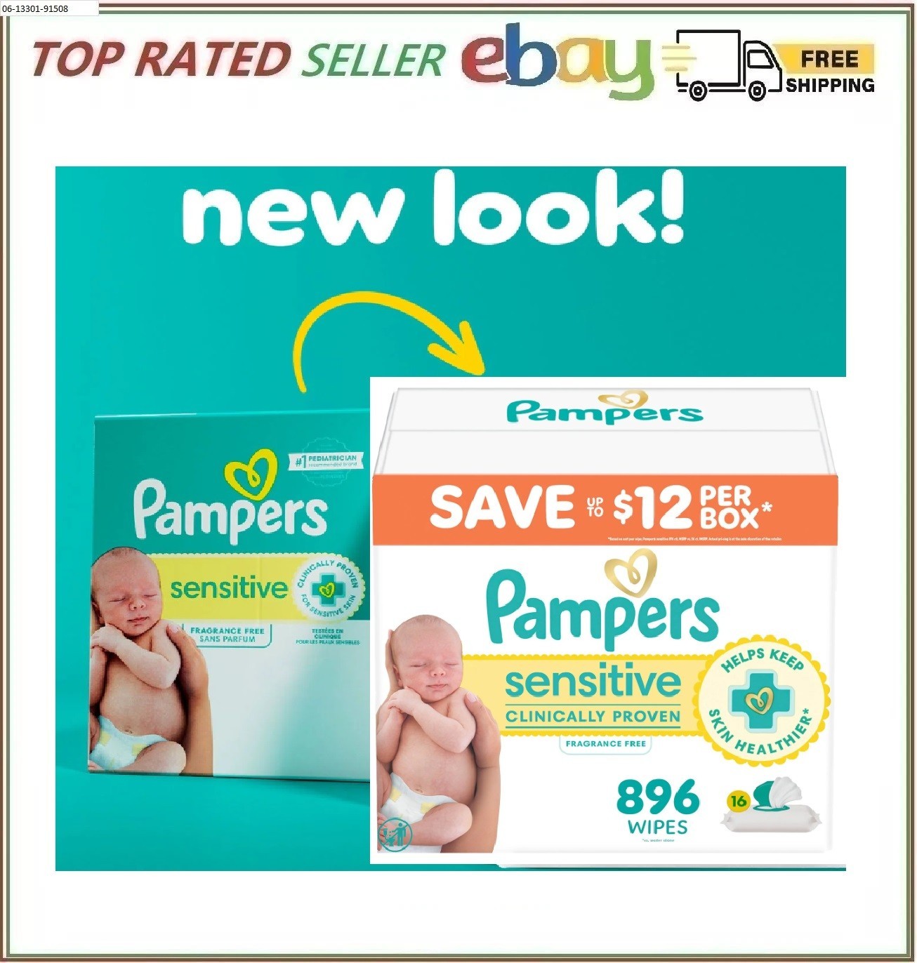 Pampers Sensitive Baby Wipes, Fragrance Free, 16 pks., 896 wipes