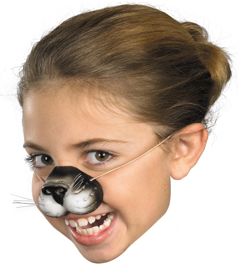 BLACK KITTY CAT FELINE VINYL NOSE KIDS PLAY STAGE MAKEUP COSTUME KIDS PLAY FA132
