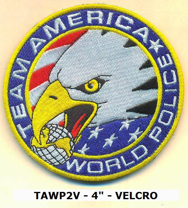 Team America World Police 4" Patch with VEL-KRO backing - TAWP2V