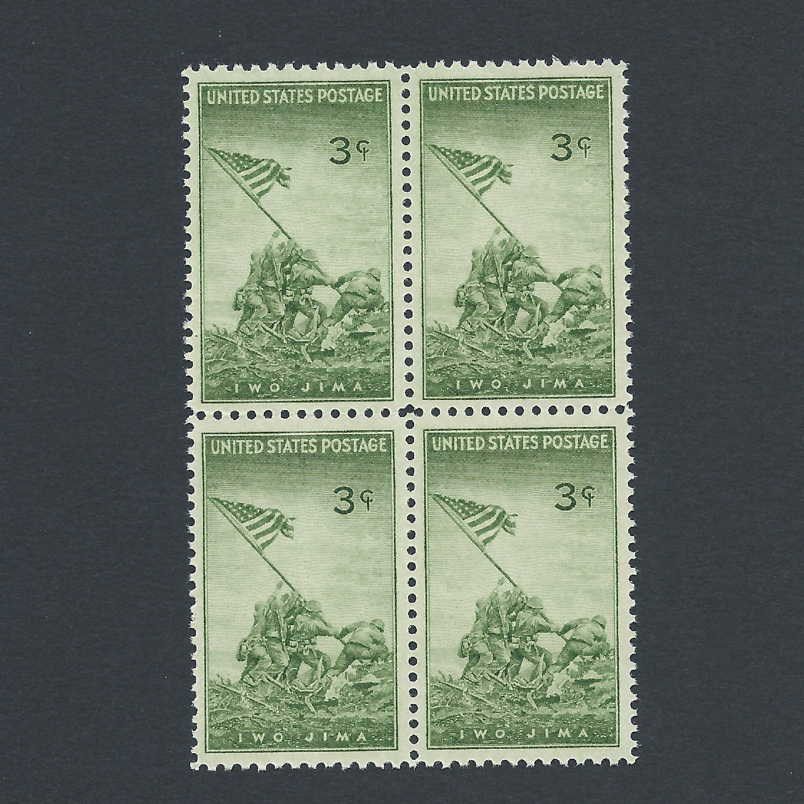IWO JIMA WWII - Vintage Mint Set of 4 Stamps 80 Years Old!