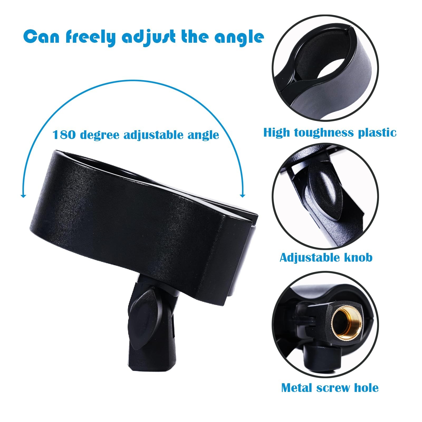 Large Microphone Clip, Heavy-Duty Universal Microphone Clamp with Adjustable .