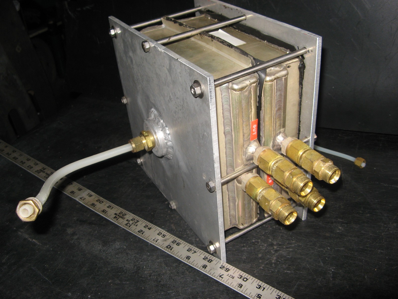 LYTRON DOUBLE HEAT EXCHANGER Assembly 8x8x5" Aluminum LIQUID to AIR - GAS COOLER