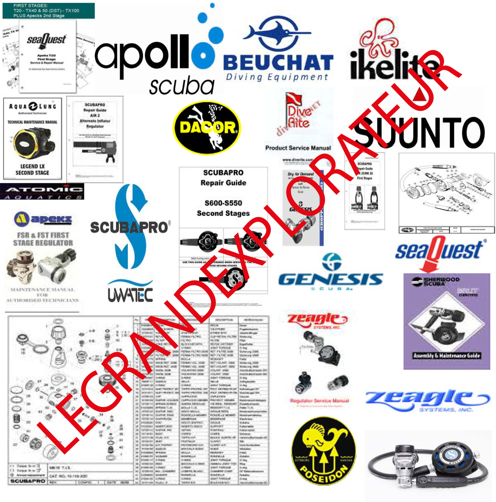 Bauer Coltri Nardi Scuba Diving Compressor & Regulator Service manual Collection