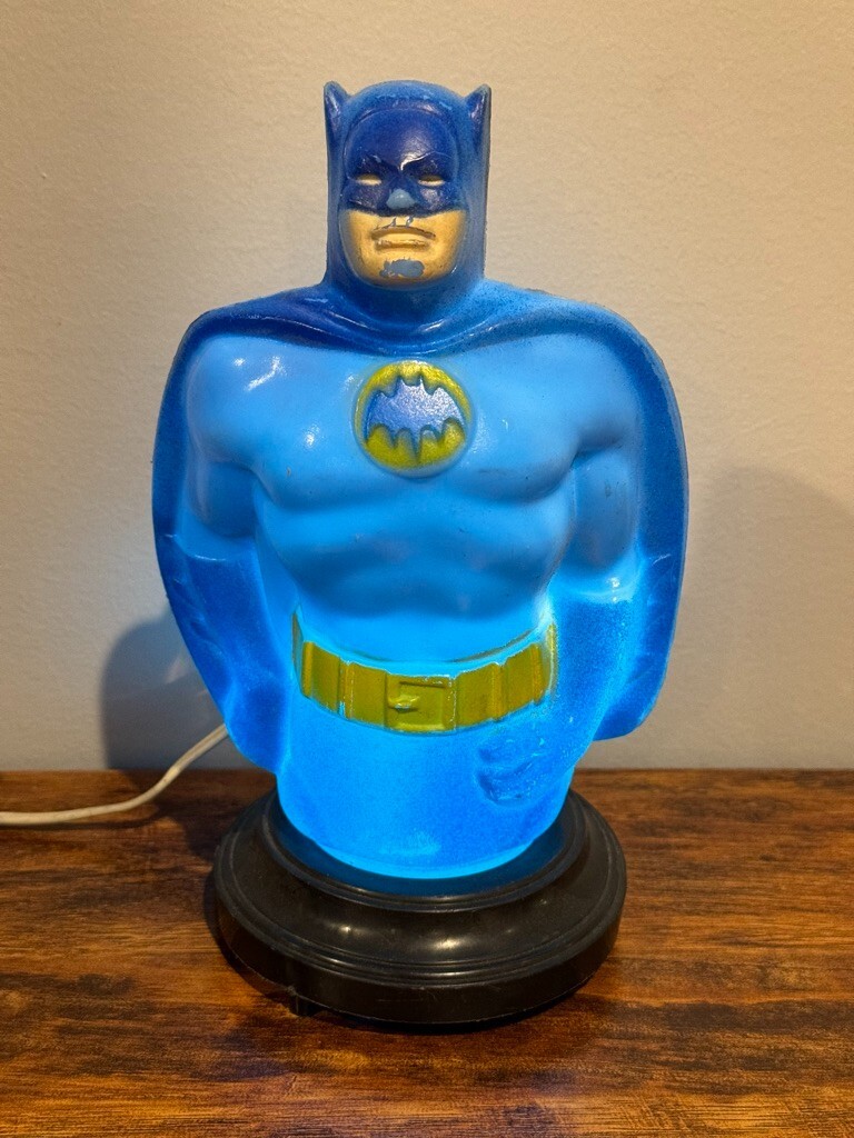 Vintage 1966 8" Batman Night Light Lamp With Cord NPP DC Comics Rare WORKS!
