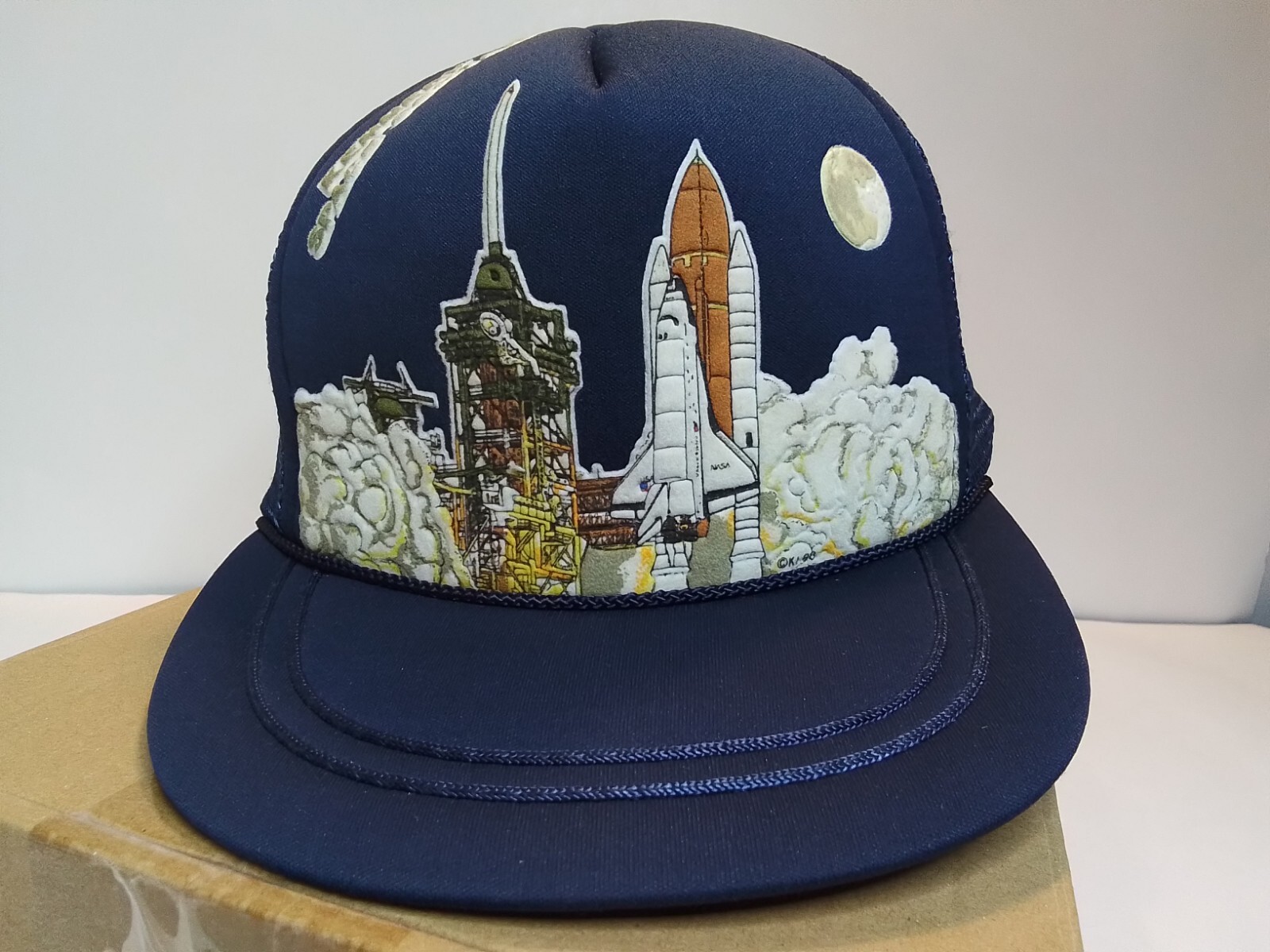 Vintage NASA Trucker Hat Kennedy Space Center Snap Back Youth Size 80s 90s