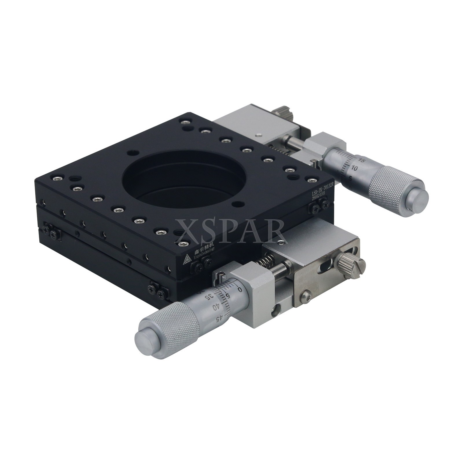 LSD-ZK-7013R 70*70mm Hollow XY Table Sliding Table Micrometer Heads on the Right