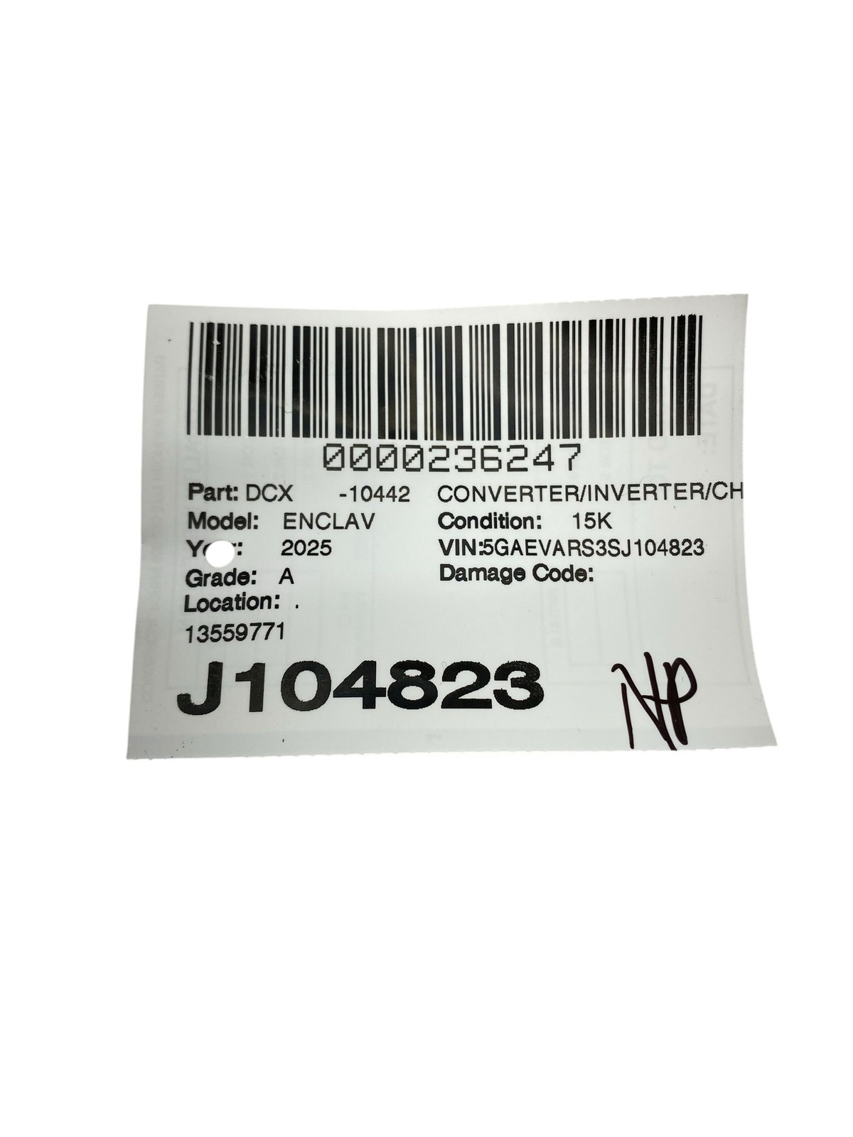 2025 BUICK ENCLAVE OEM DC-DC Converter Module 13559771