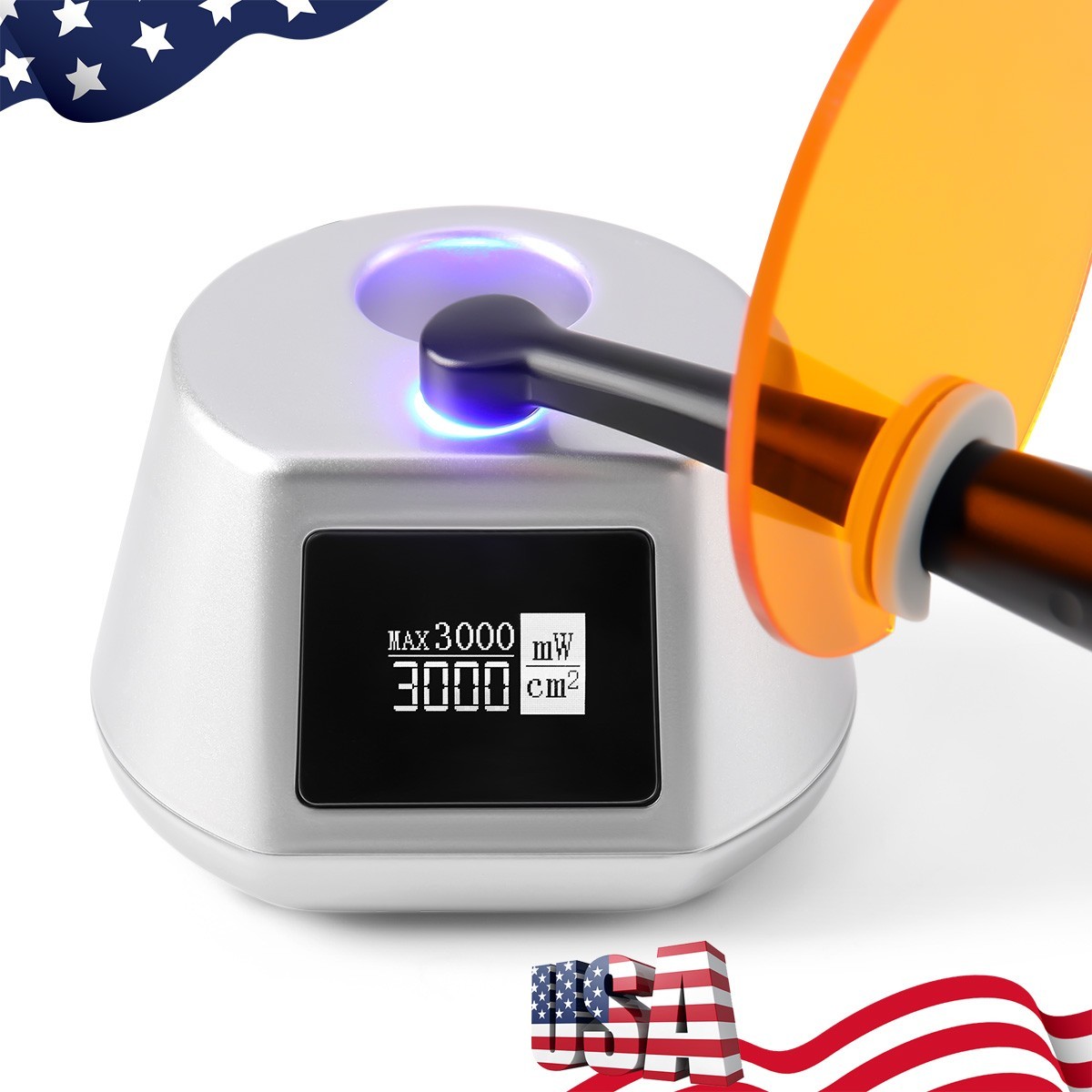 AZDENT Dental Wireless LED Orthodontics Curing Light Lamp 3100mW/cm² 1 Sec Cure