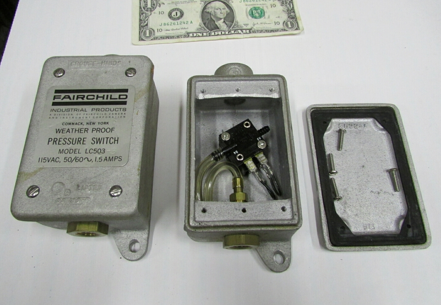 Fairchild Weather Proof Pressure Switch LC503 115VAC 1.5A 50/60HZ Cast Aluminum
