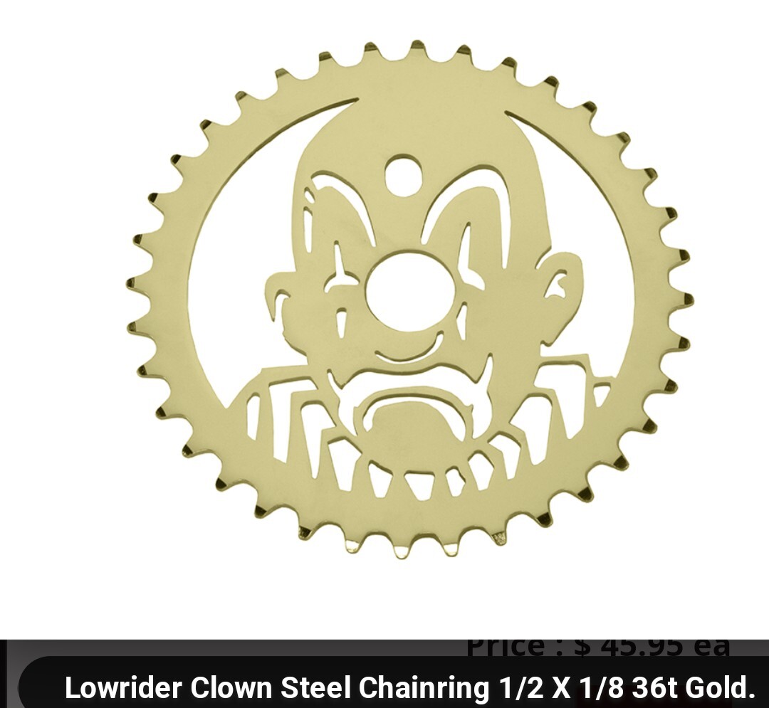 NEW GOLD CLOWN LOWRIDER BICYCLE SPROCKET  36 TOOTH