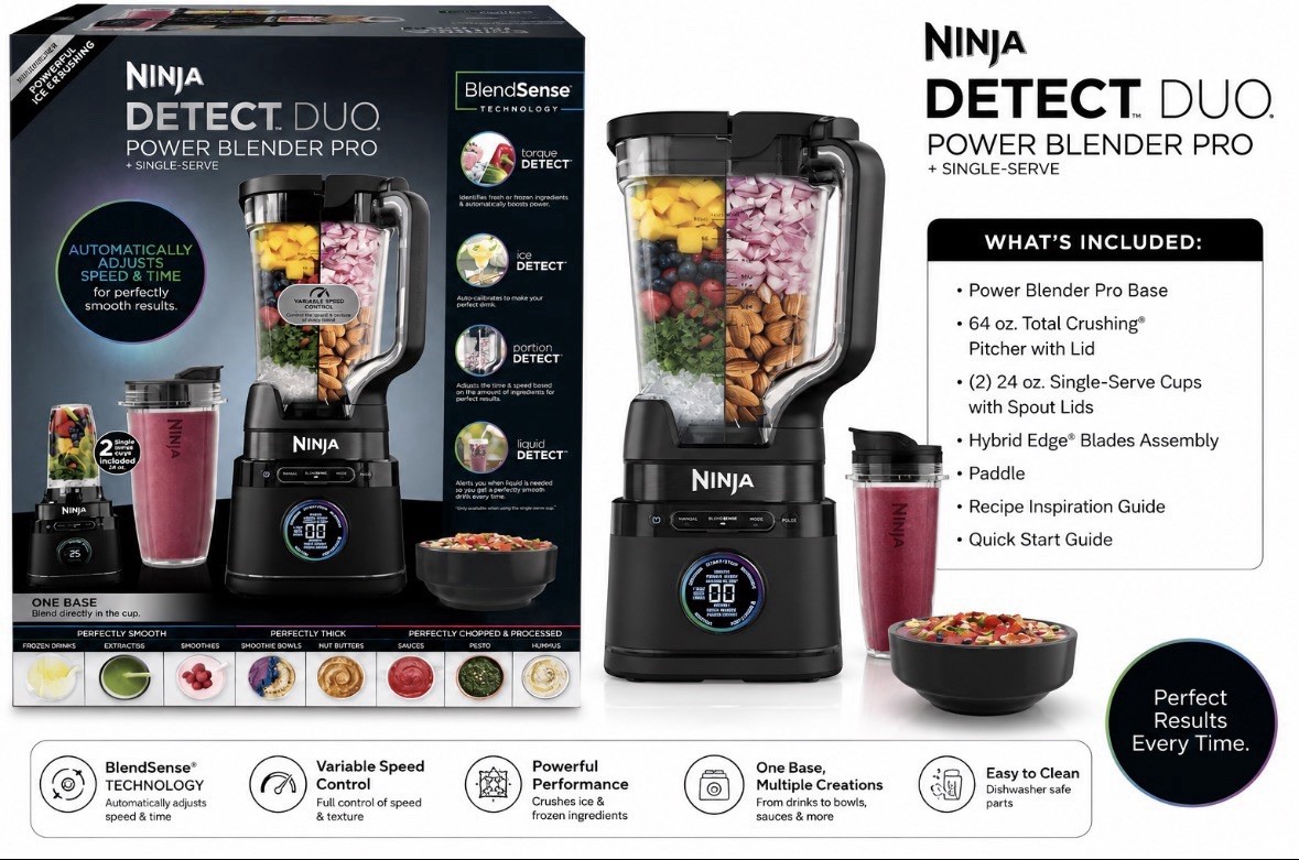 NIB Ninja Detect Duo Power Blender Smoothie Maker w/ BlendSense With Box