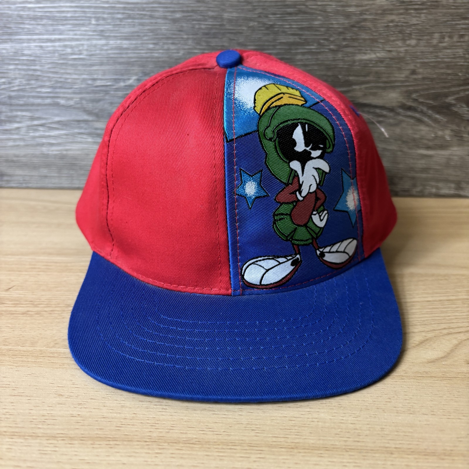 Vintage Marvin Martian Hat Cap Snapback Youth Red Blue Cartoon Looney Tunes Boys