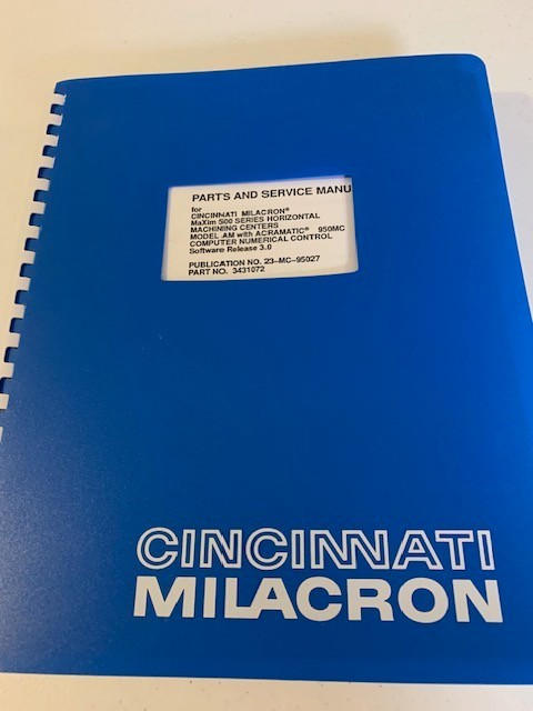 Cincinatti Milacron Technical Manual for 500 Series Horizontal Model AM