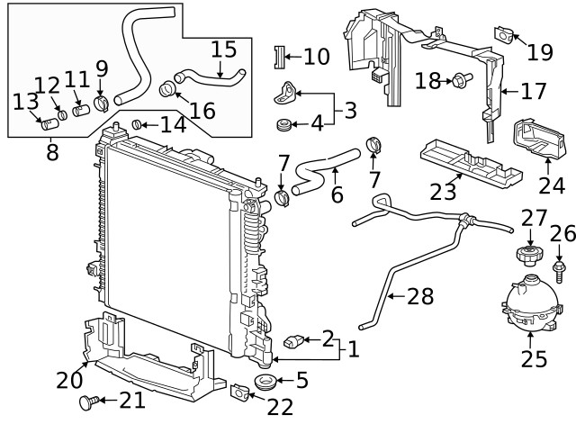 Genuine GM Driver Side Radiator Upper Bracket 84660447