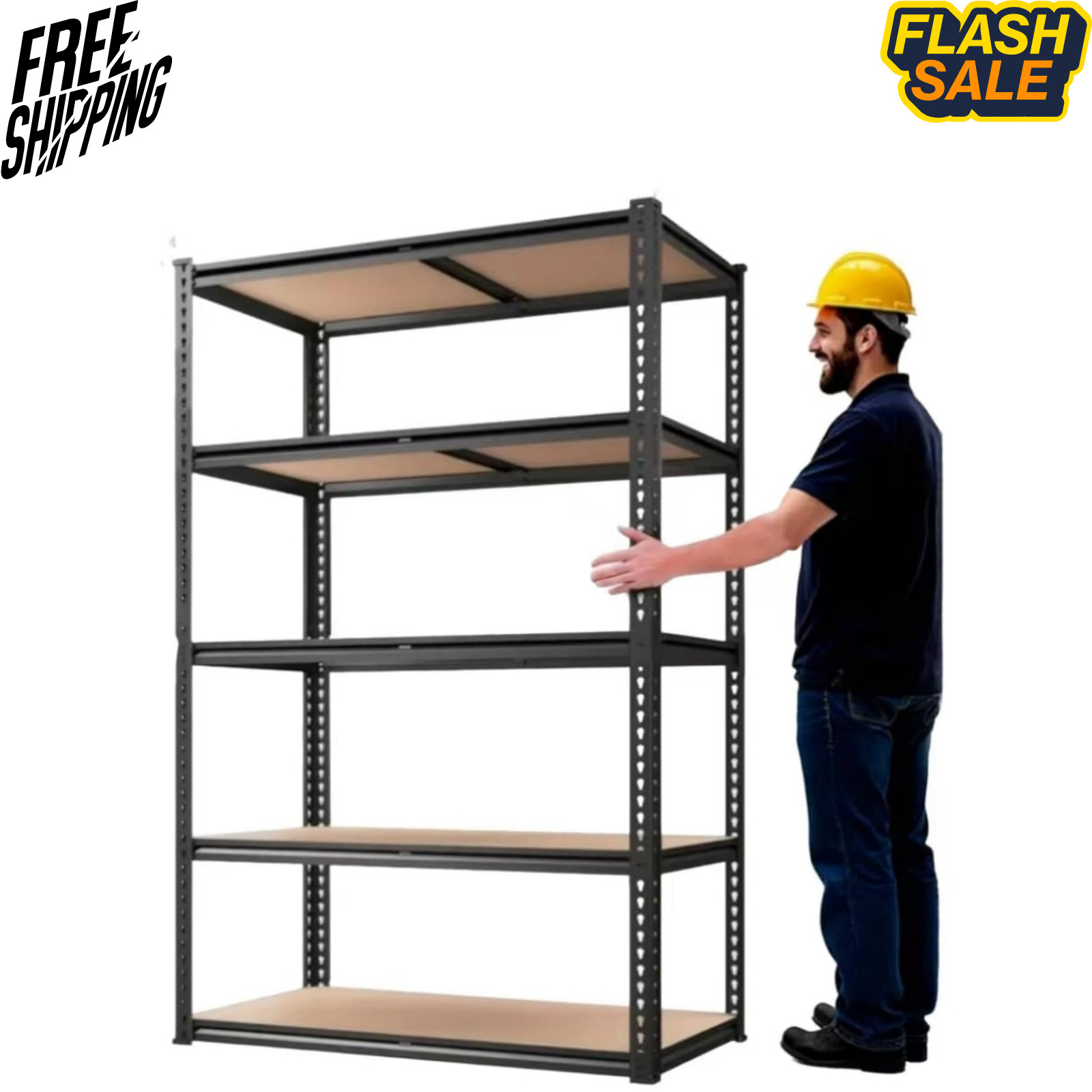 5 Tier Heavy Duty Metal Shelving Unit 2000 lbs Adjustable Storage Rack