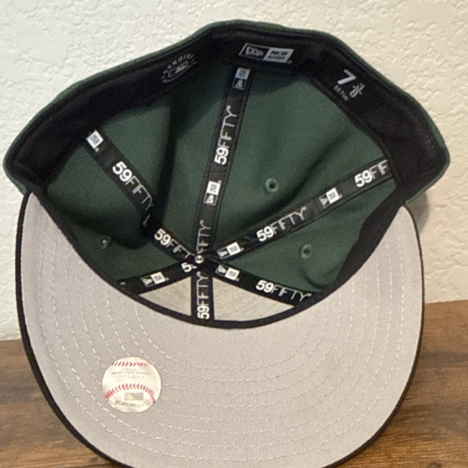 Houston Astros Green Black Fitted Cap Hat WS Patch 7 3/8