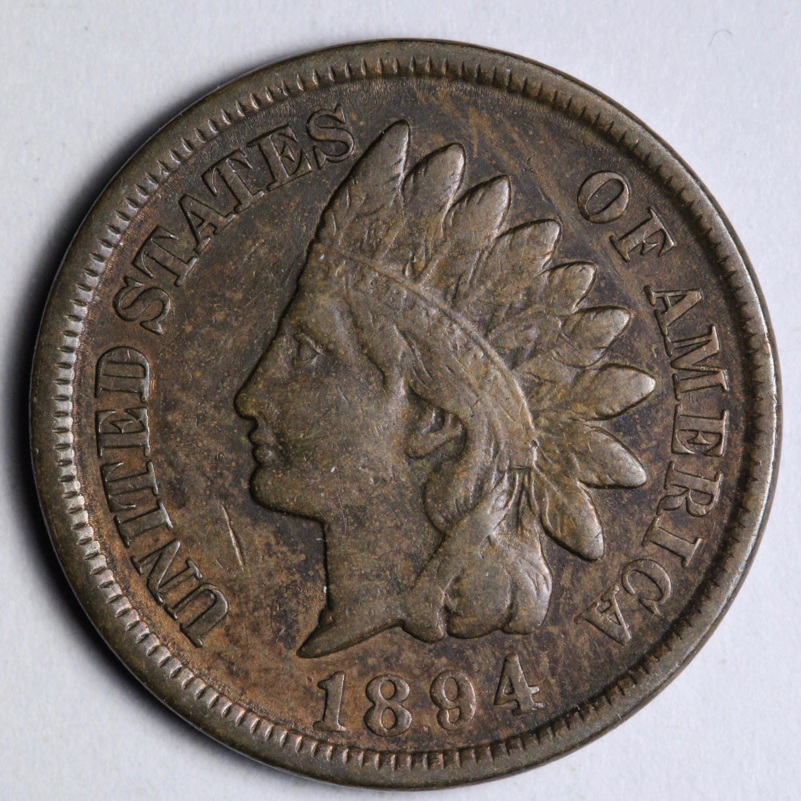 1894 Indian Head Cent Penny VF+ E136 UGCF