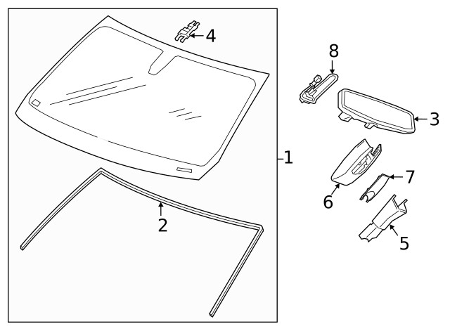 Black Windshield Multifunction Sensor Mount Bracket Cover Insert (84049176)