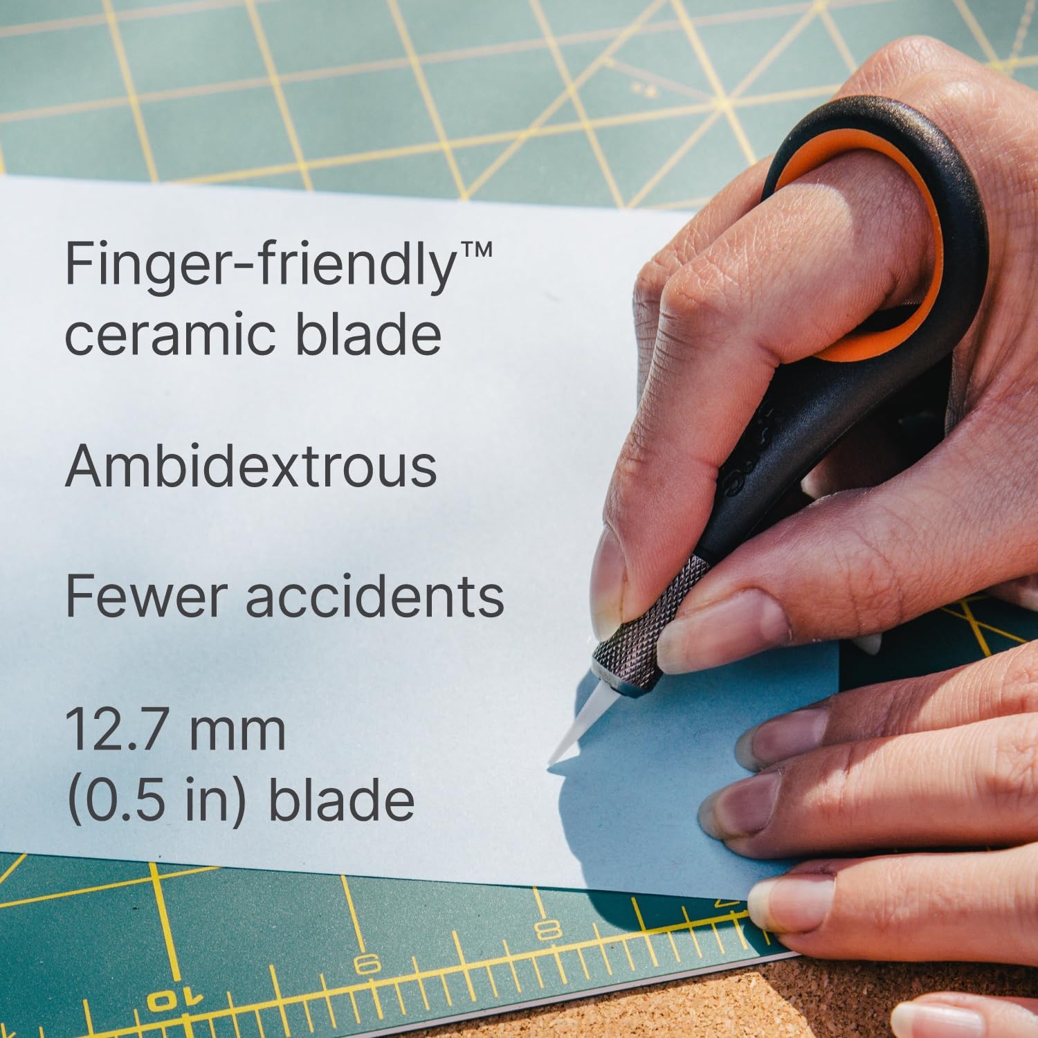 Slice Precision Knife with Unique Handle and Finger Grip, Black (10580)