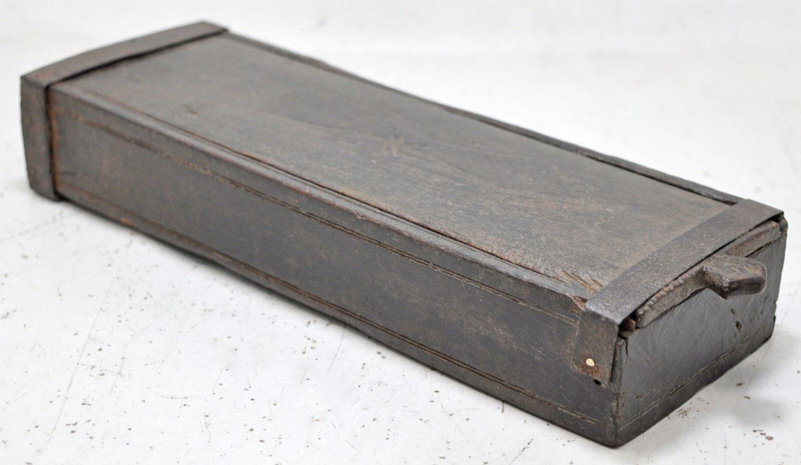 Antique Wooden Measuring Scale Storage Box Original Old Hand Carved