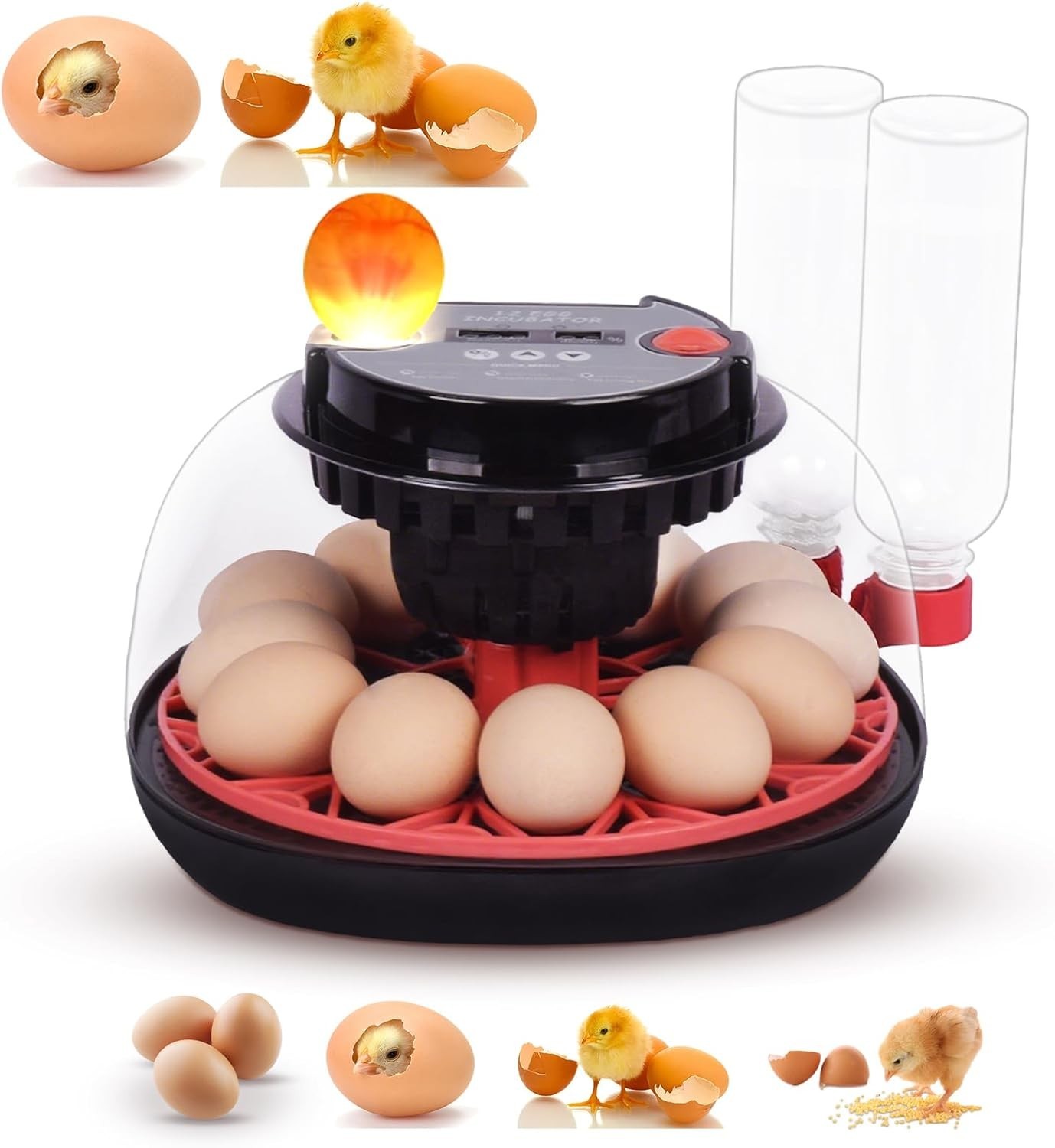 Incubators for Hatching Eggs, Egg Incubator with Automatic Egg Turning and Humid