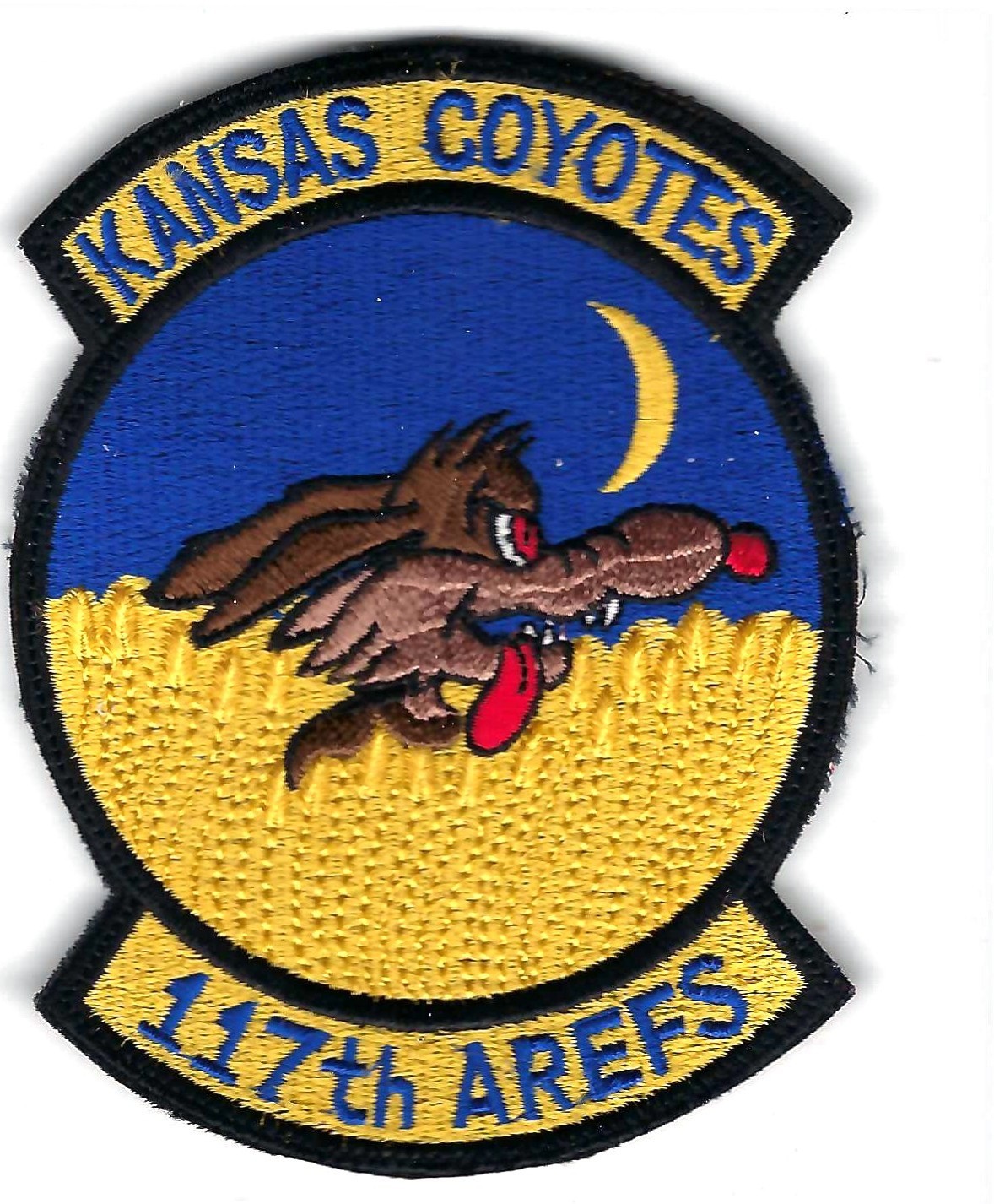PATCH USAF 117TH AIR REFUELING SQ AREFS  KANSAS AIR  GUARD TOP TAB  ARF-2