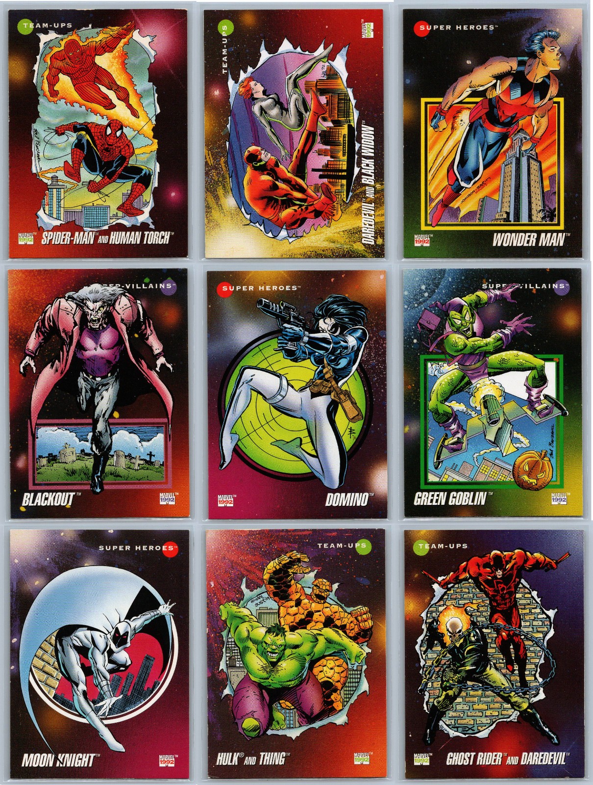 Marvel Series 3 Super Heroes Villains Team Ups Lot (36) Different 1992 Hulk