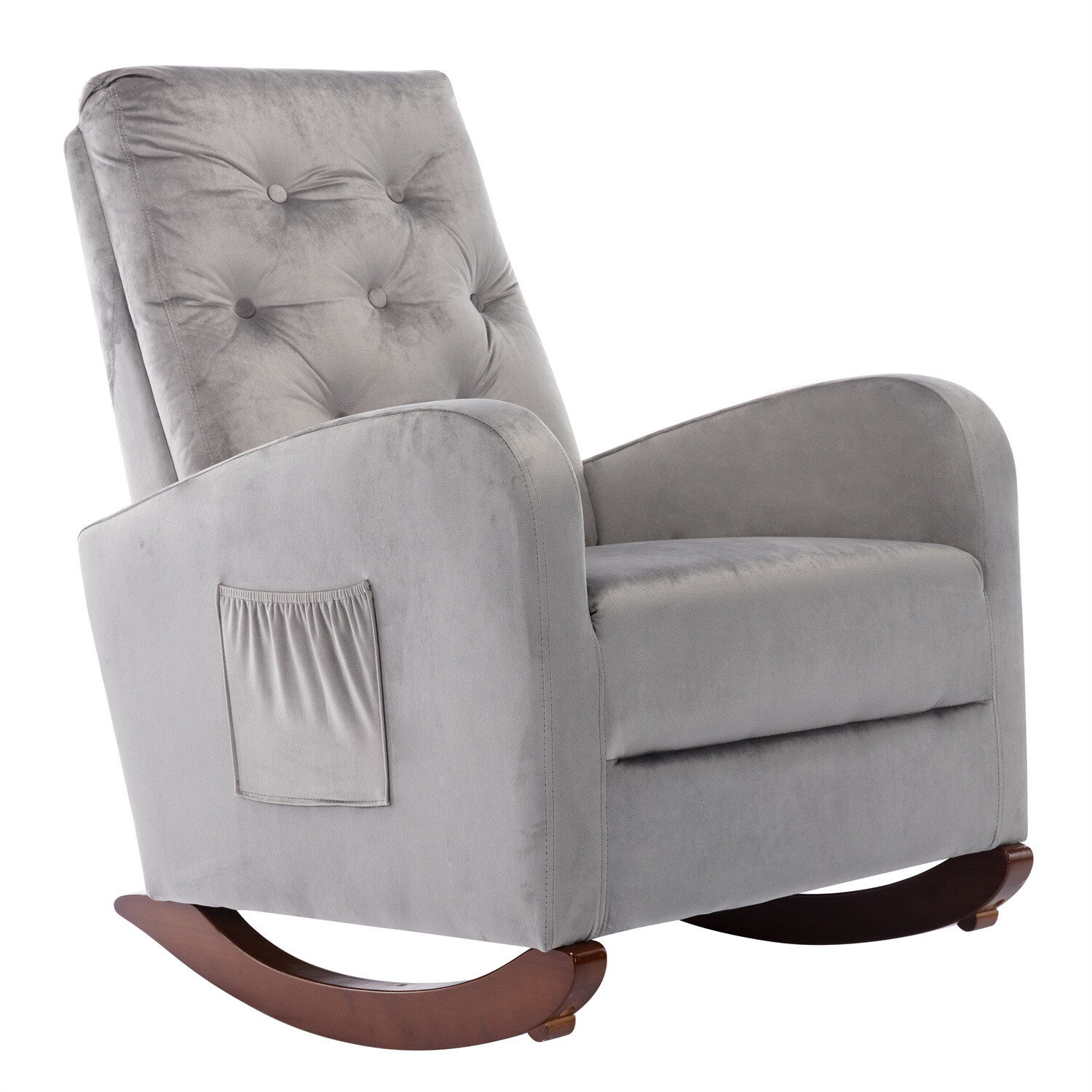 Rocking Chair Nursery Chair Velvet Single Sofa Rocker Chair Lounge Armchair New