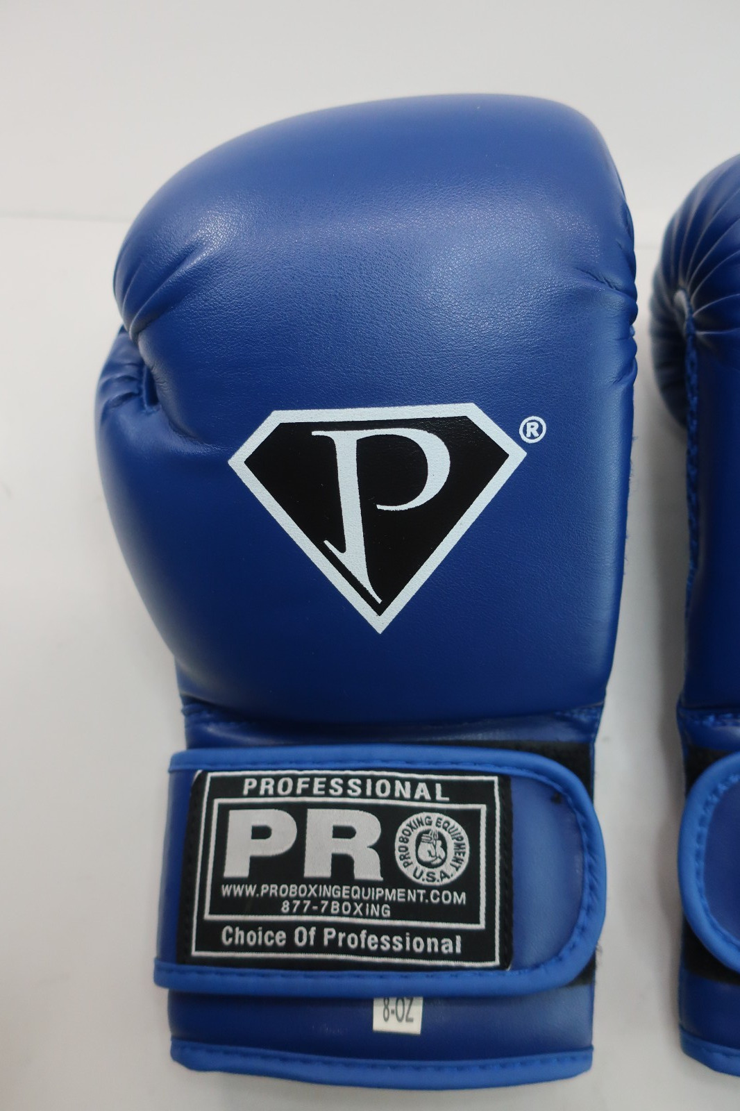 PRO Professional Deluxe Synthetic Leather Boxing Gloves - Blue 8 oz