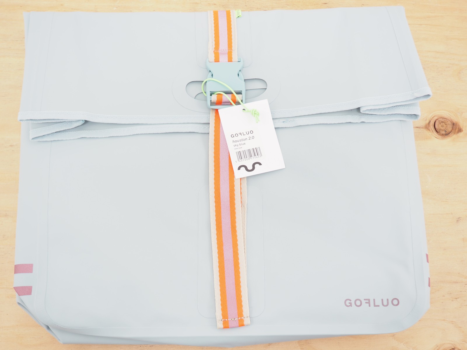 New! GOFLUO Houston 2.0 Bicycle Pannier Shopping Bag Sky Blue Reflective