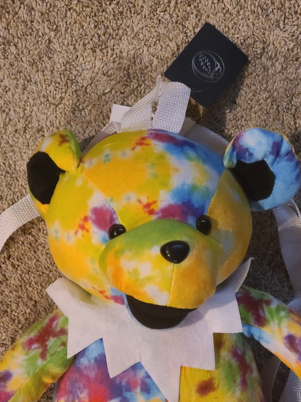 PLUSH BACKPACK - Grateful Dead Bear Rainbow by Bioworld Tie Dye 16" Tall NEW nwt