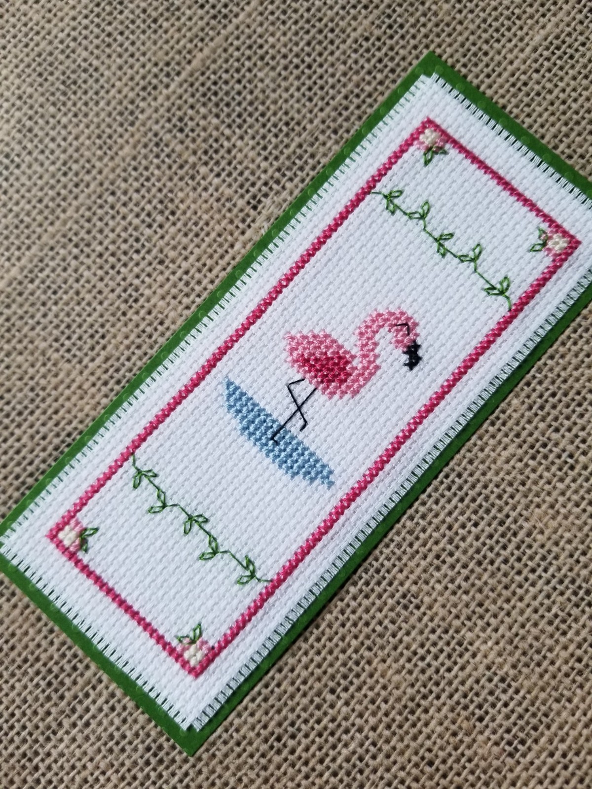 Counted Cross Stitch Flamingo Bookmark Pattern