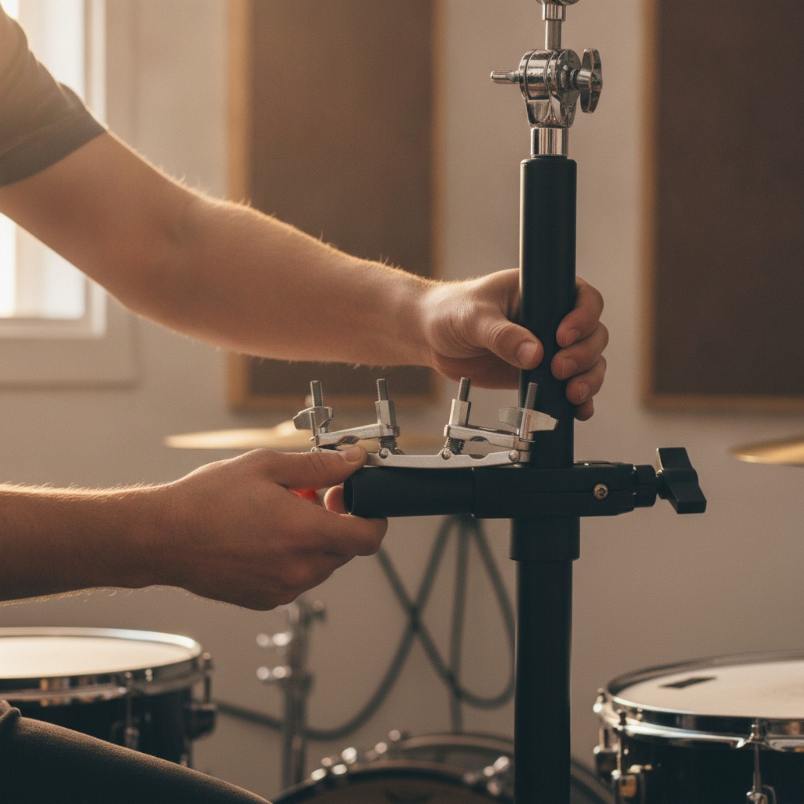 Drum Rack Extension Clamp Adjustable Hardware Silver-platedPlated
