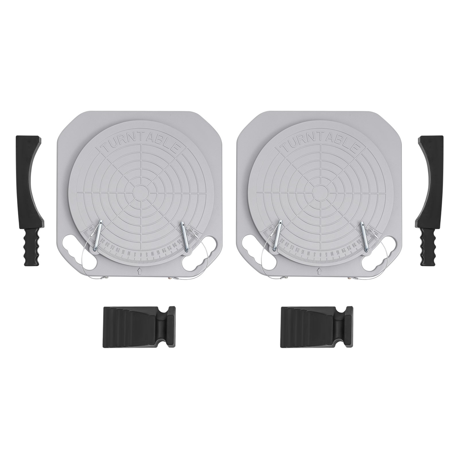 2pcs Front End Wheel Alignment Turntable Plate 360° Rotating Plate Table