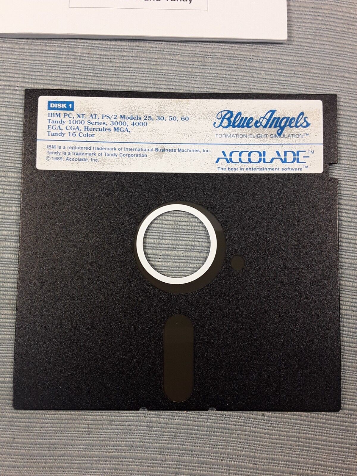 1989 Accolade Blue Angels Formation Flight Simulation IBM PC Floppy - Complete