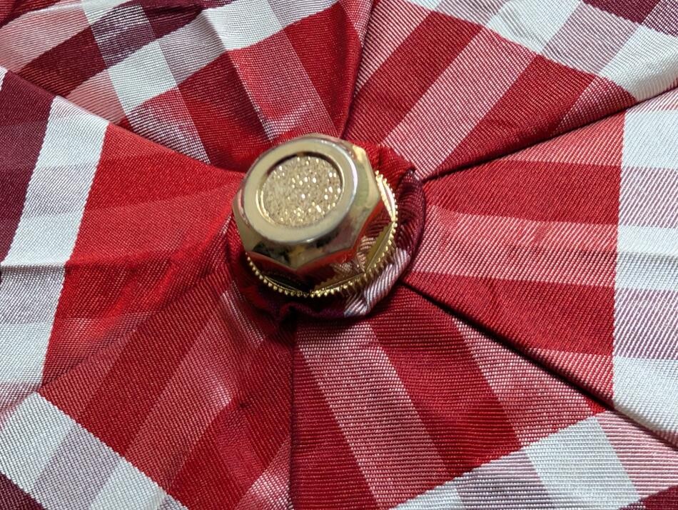 Burberry Folding Umbrella Red Check Pattern Rain Parasol Authentic Genuine