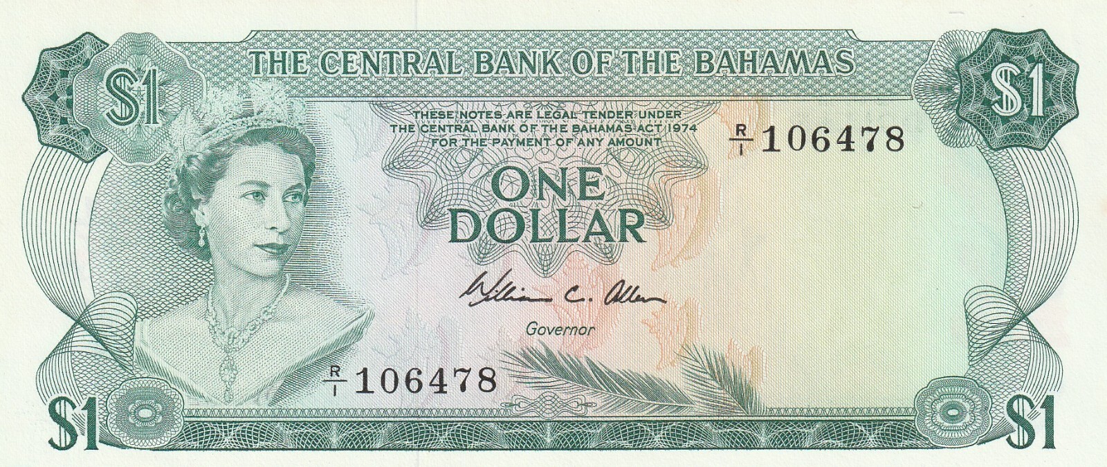 Bahamas 1974 $1.00 P35 Allen