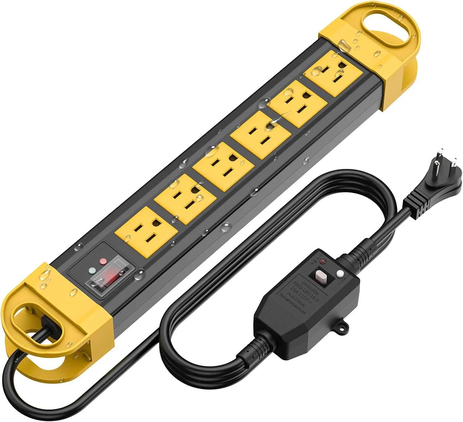 HHSOET GFCI Outdoor Power Strip Weatherproof, Waterproof Surge Protector 2700J w