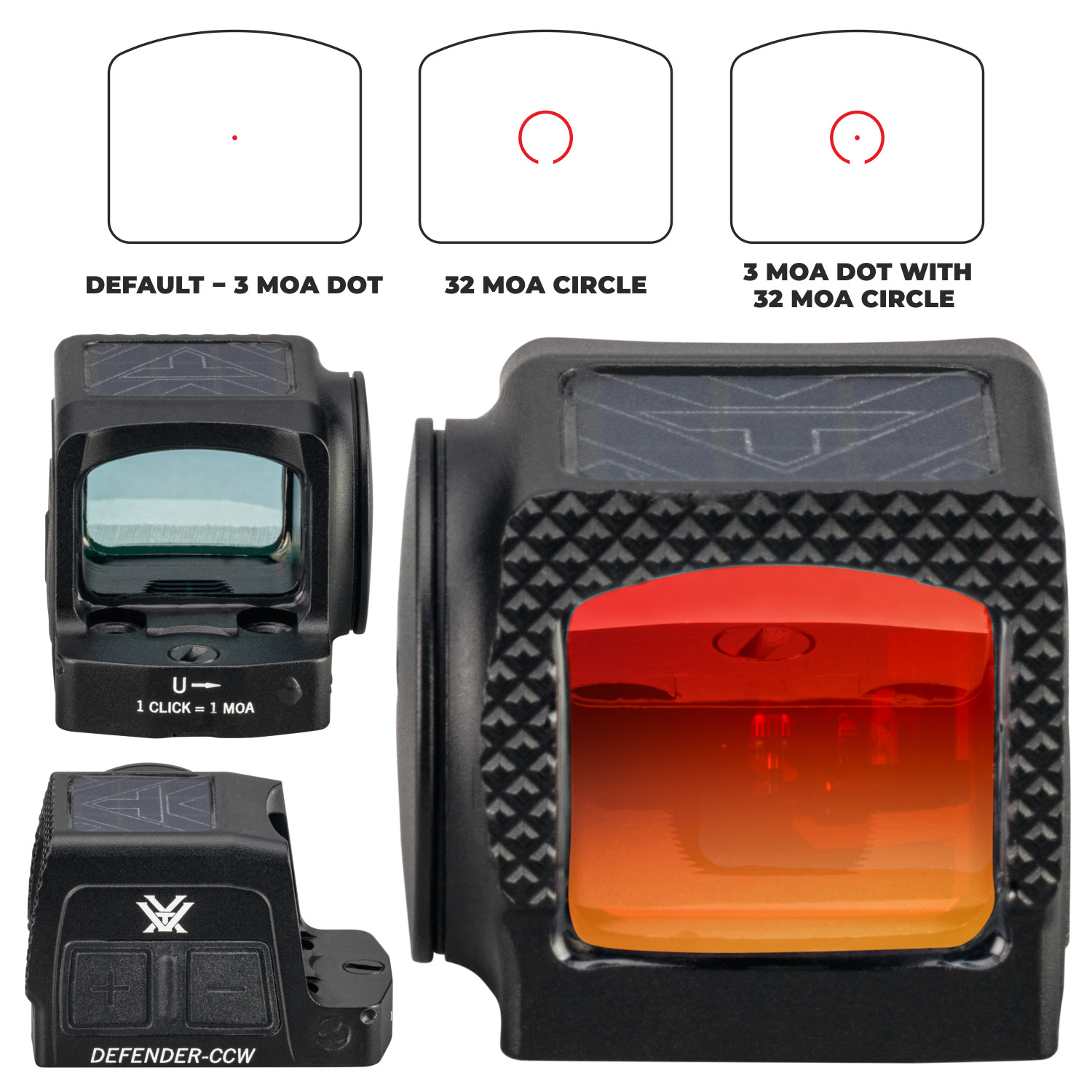 Vortex Optics Defender-CCW Enclosed Solar Micro Red Dot w/ Free Vortex Camo Cap