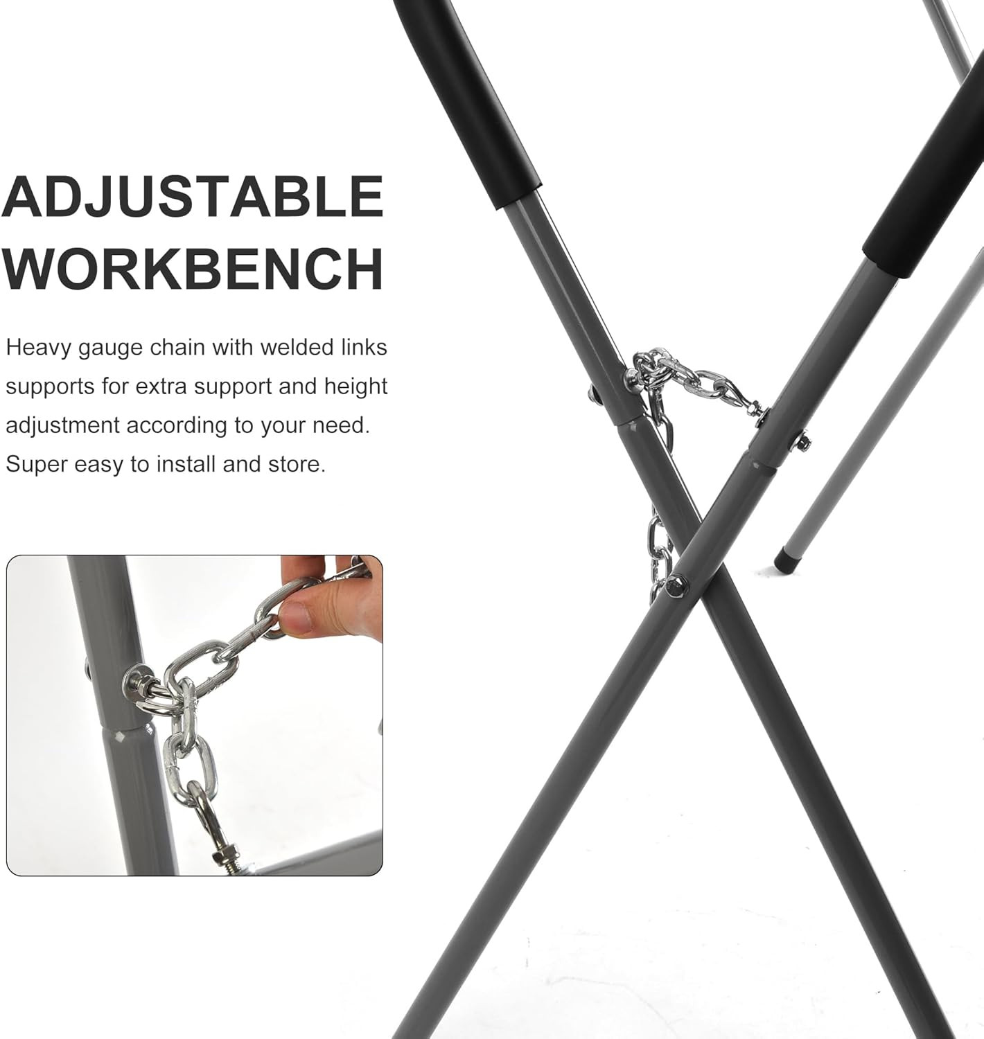 1000-Pound Capacity Portable Work Stand, Work Horse Foldable Work Table for Body