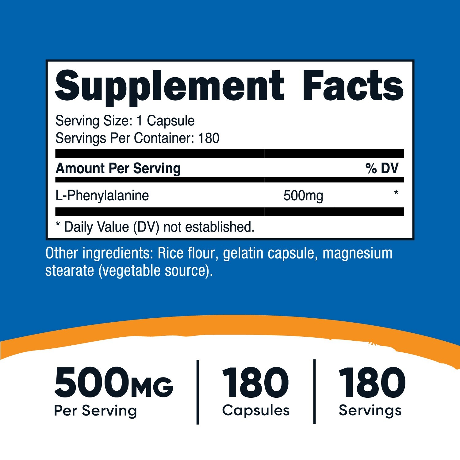 Nutricost L-Phenylalanine 500mg 180 Caps