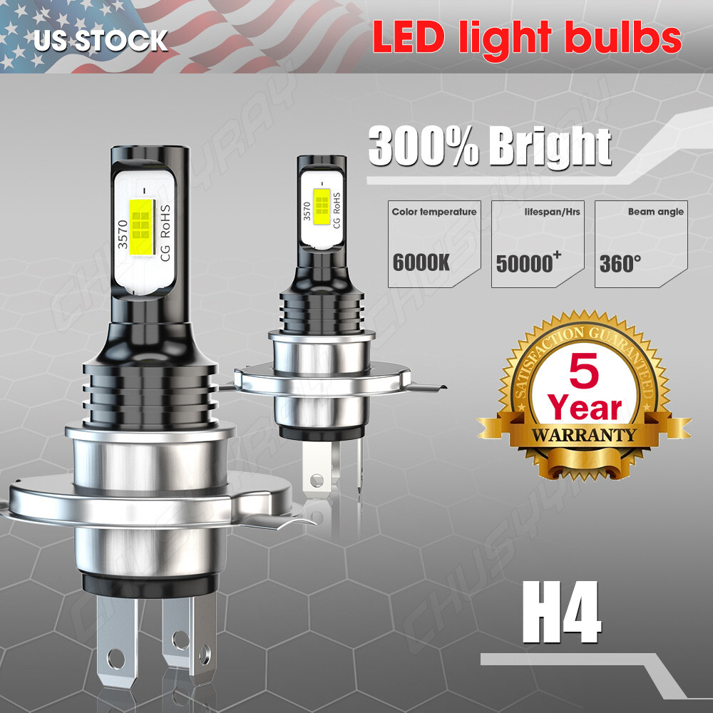 2x Super LED light bulb for Honda Motorcycle 2002-2007 VTX1800C headlight 6000K