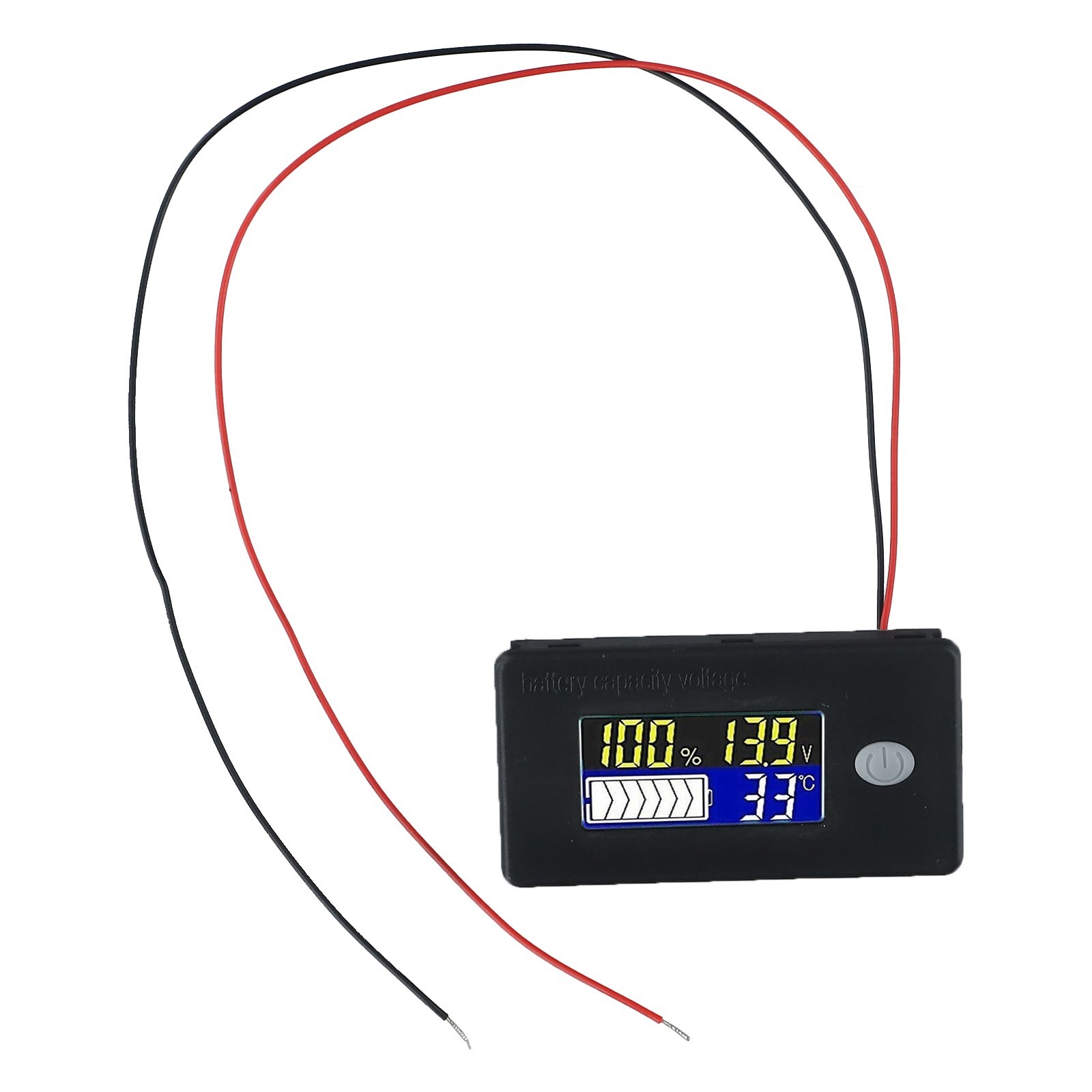 Enhanced Battery Capacity Indicator Meter LCD Display Temperature Reading 12V
