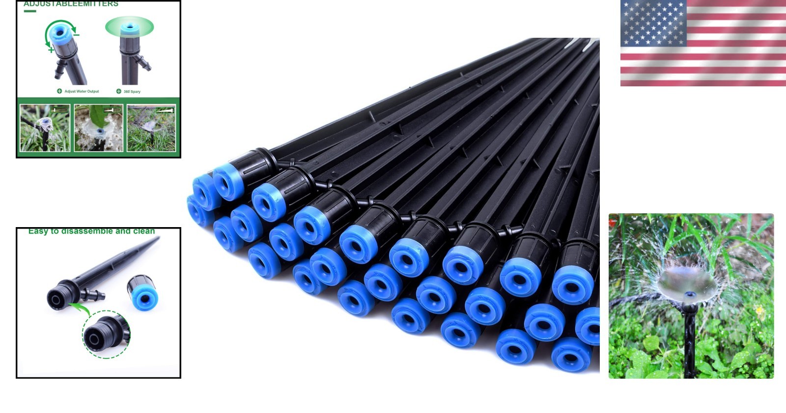 Irrigation System Drip Emitters - 50PCS Adjustable Flow for Versatile Gardens