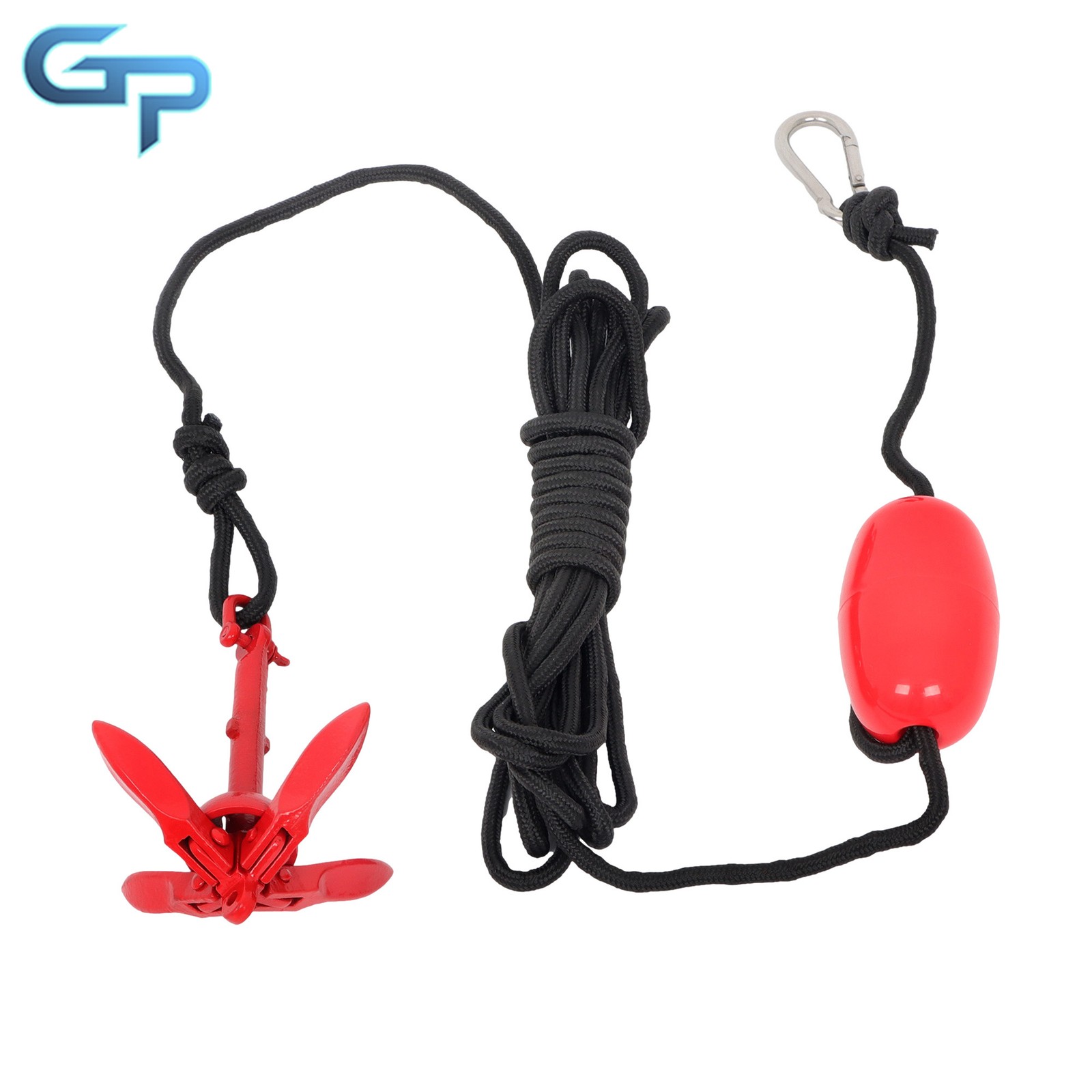Folding Anchor Kit 1.5Lb W/ 26.2 Ft Rope Buoy For Canoe Kayak Raft Boat Jet Ski