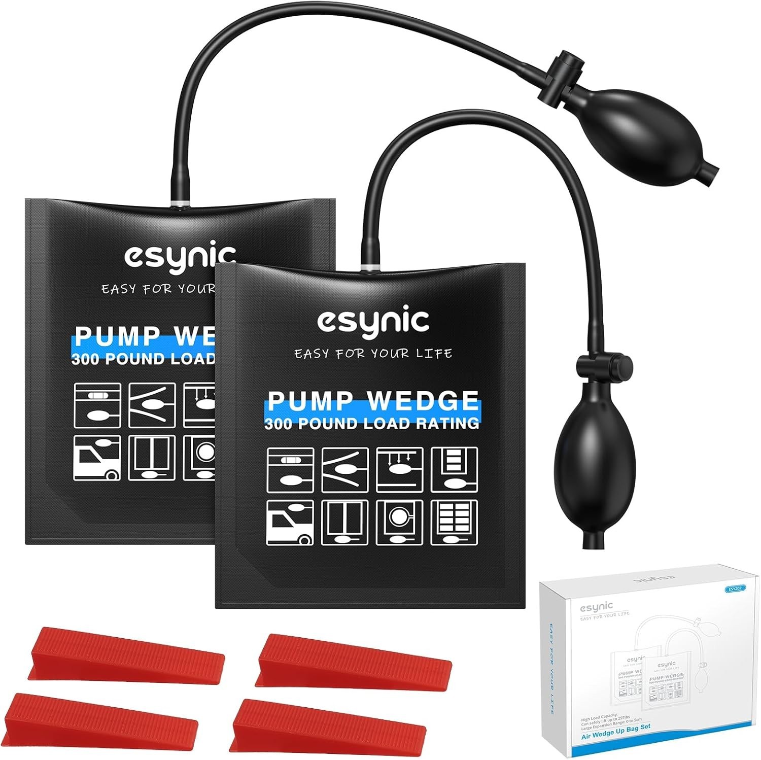 eSynic 2Pack Air Wedge Pump Bag Inflatable TPU Air Bags For Lifting Door New